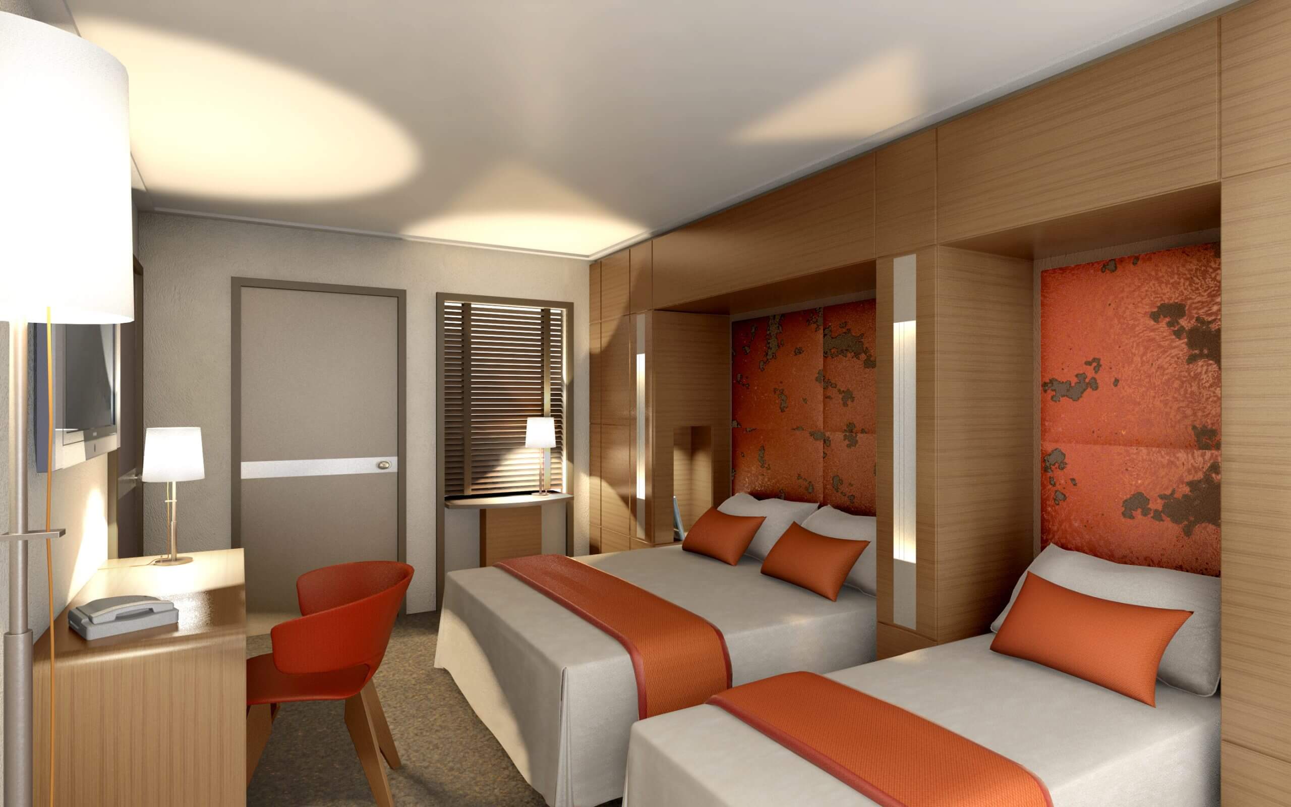Chambre – lits escamotables version 2 lits